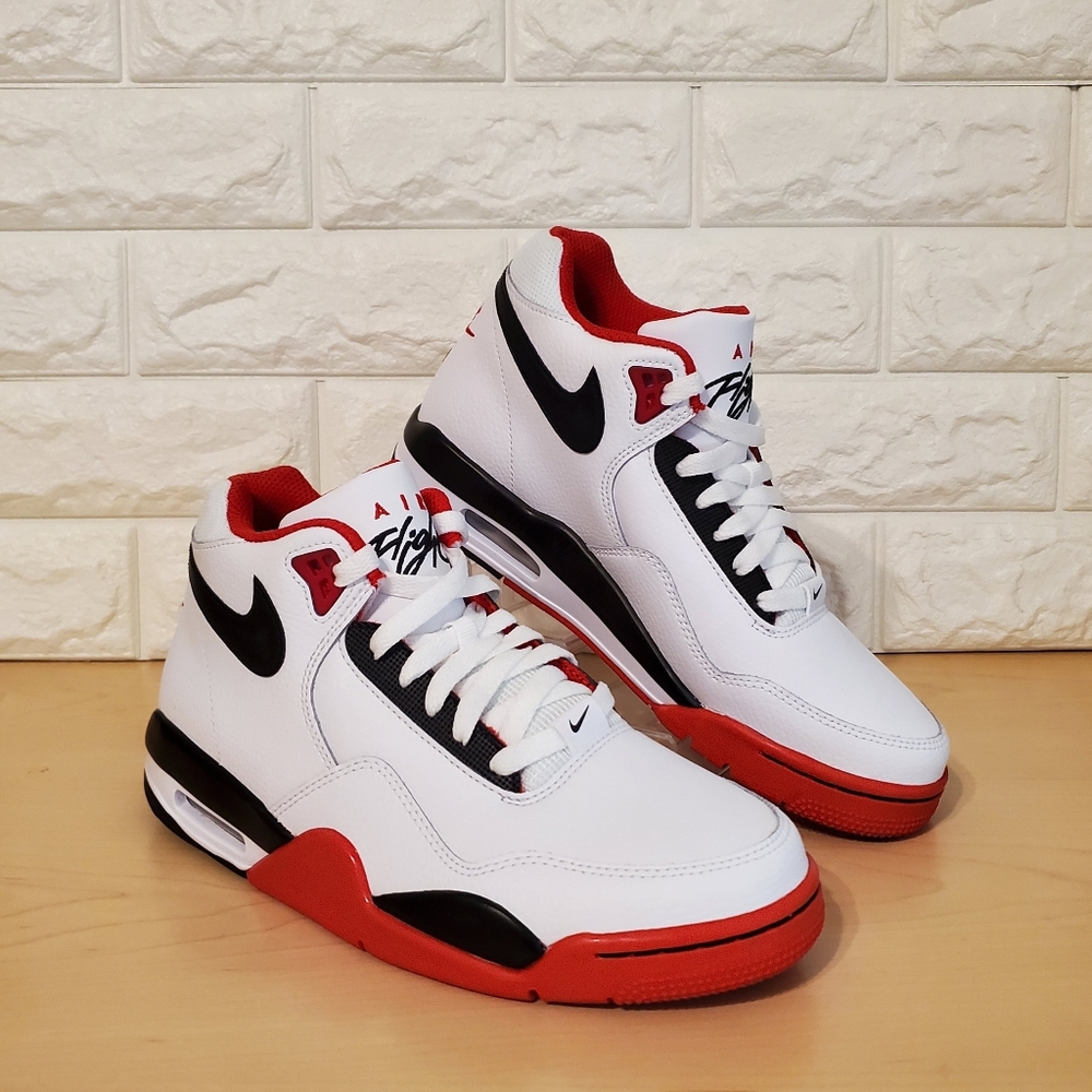 Nike Flight Legacy Basketball Shoes Mens Size 7.5 White Red Black BQ4212-100